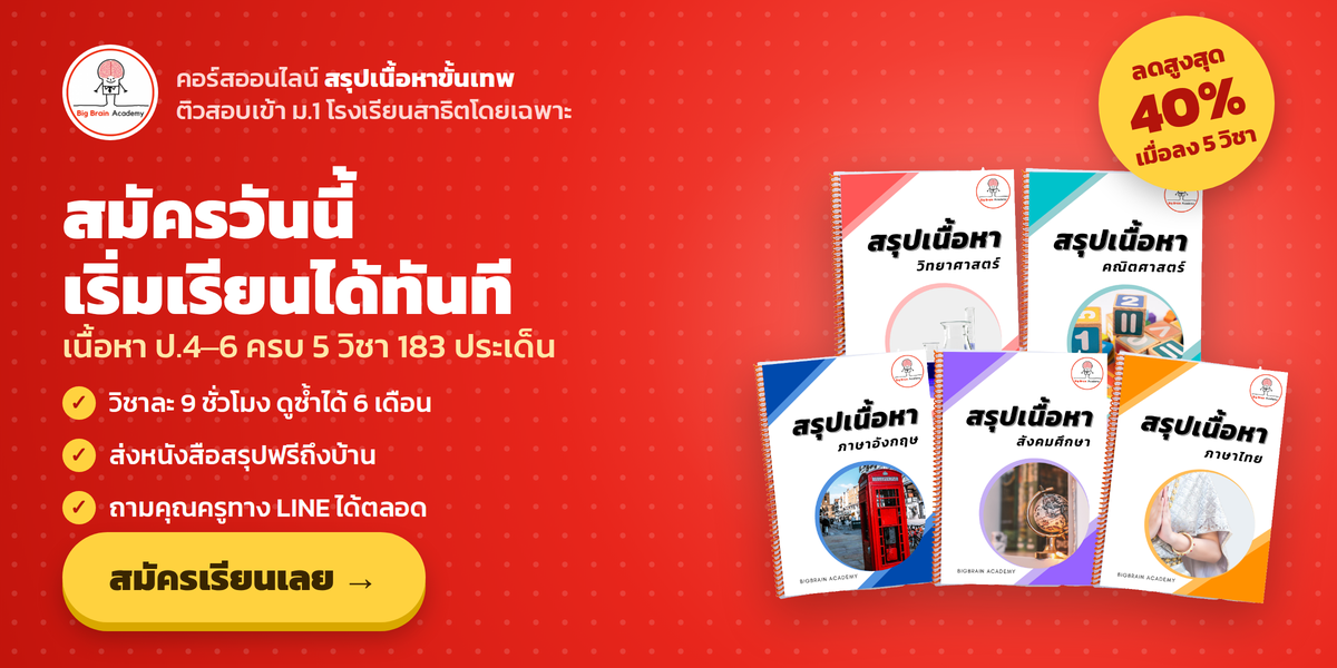 สมัครคอร์สสรุปเนื้อหา Big Brain