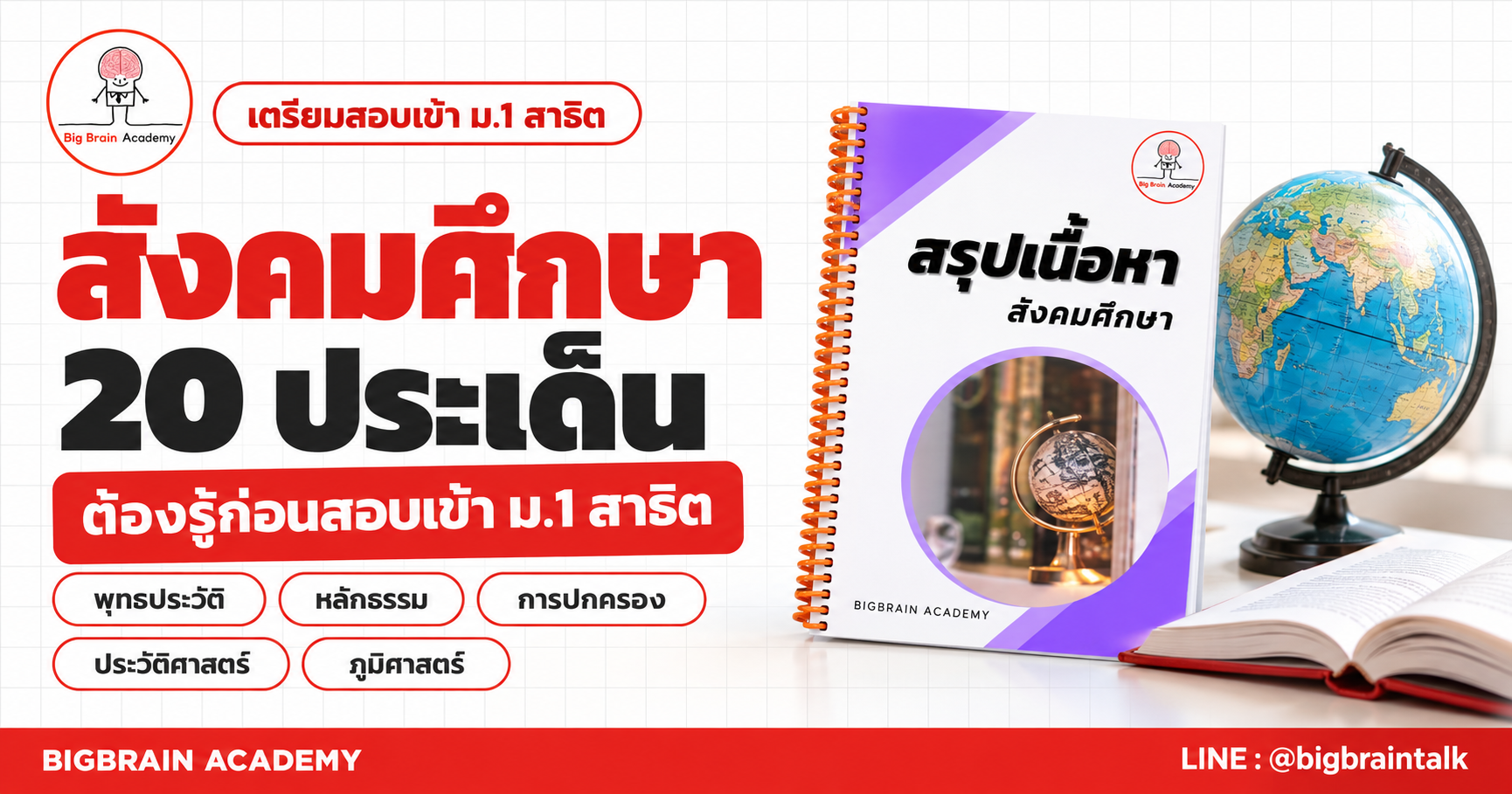 สังคมศึกษา 20 ประเด็น ก่อนสอบเข้า ม.1 สาธิต