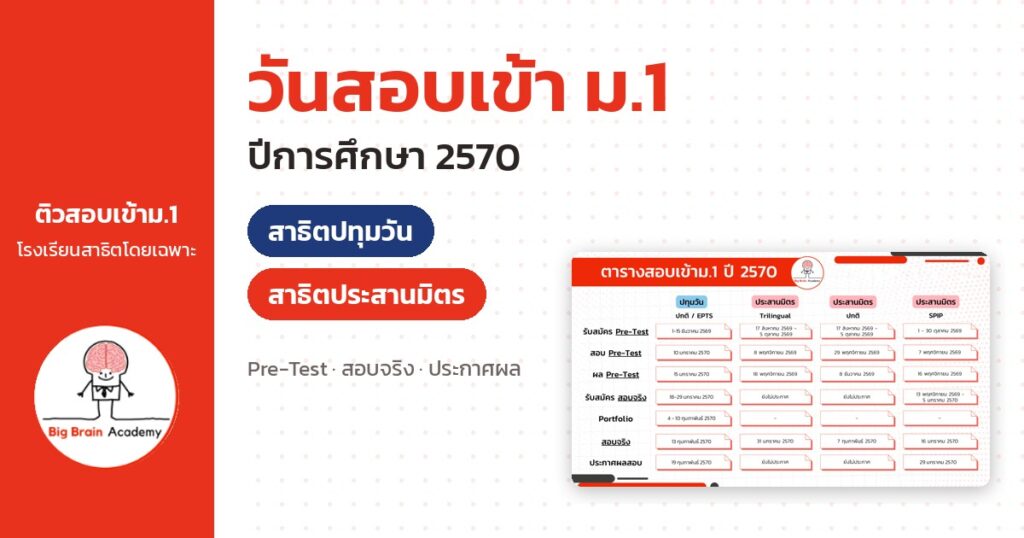 วันสอบเข้า ม.1 ปีการศึกษา 2570 สาธิตปทุมวัน และสาธิตประสานมิตร